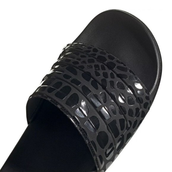 Adidas Adilette Comfort Slides Cloudfoam Sandals Black Women's 9 Men's 8 - Picture 5 of 10